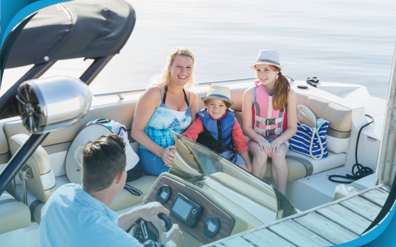 huge family posing together on a boat, affordable coach hire, June 2024, Australia